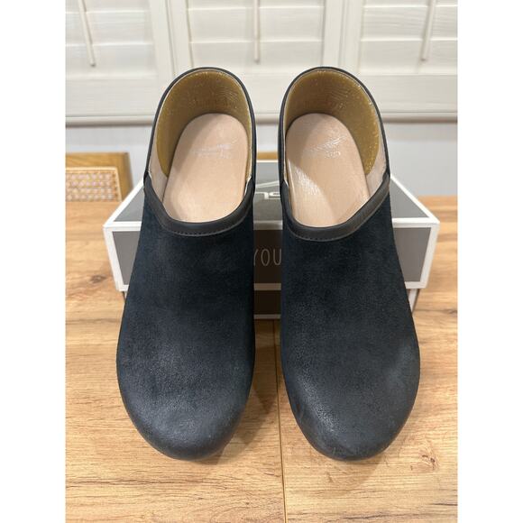 Dansko Brenna Burnished Suede Clog Black Size 11.5/12 US 42 EU NIB Casual Nurses - Picture 5 of 14